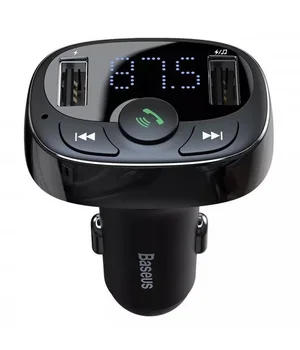 АЗУ FM модулятор Baseus S-09A 10W (2USB-A) (CCMT) Black