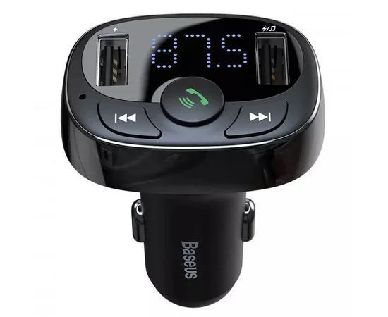 АЗУ FM модулятор Baseus S-09A 10W (2USB-A) (CCMT) Black