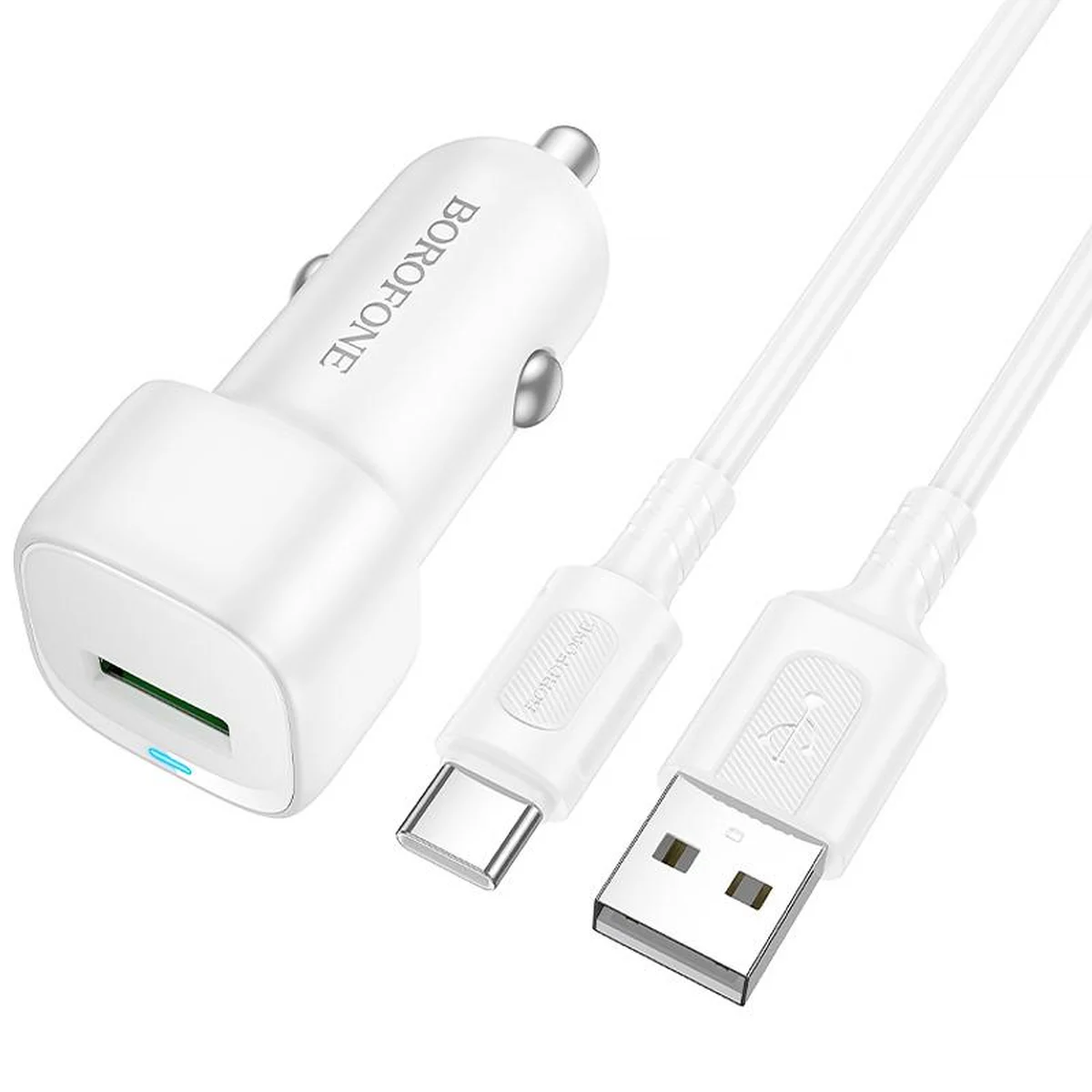 АЗУ Borofone BZ34 Cloud QC3.0 (1USB-A) + кабель USB to Type-C White