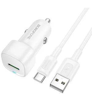 АЗУ Borofone BZ34 Cloud QC3.0 (1USB-A) + кабель USB to Type-C White