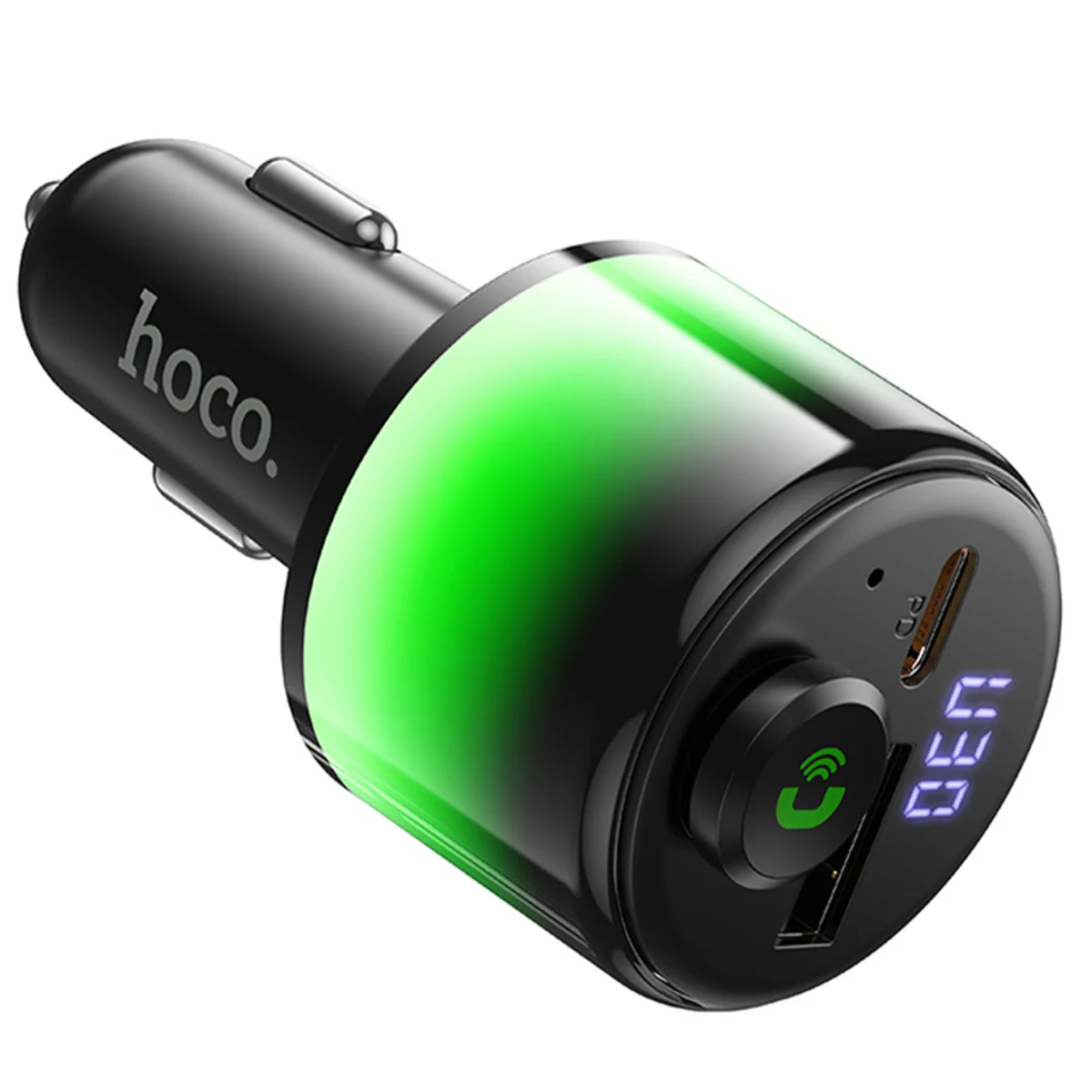АЗУ FM модулятор Hoco E166 Path PD42W+QC3.0 (1USB-A/1C) Black