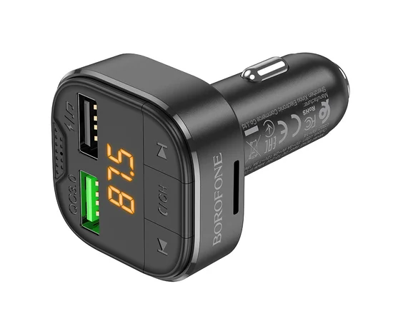 АЗУ FM модулятор Borofone BC43 Flash QC3.0 Black