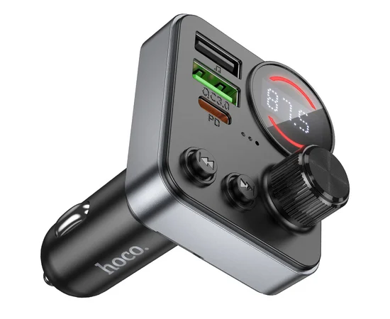 АЗУ FM модулятор Hoco E86 Alegria PD30W+QC3.0 48W (2USB-A/1C) Black