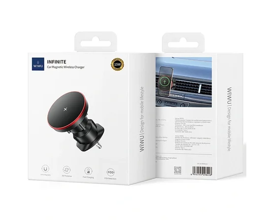 Автодержатель с БЗУ WIWU CH-316 Black