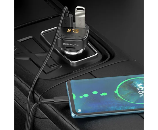 АЗУ FM модулятор Borofone BC43 Flash QC3.0 Black