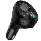 АЗУ FM модулятор Hoco E88 Star cigarette lighter 35W (2USB-C) Black