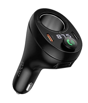 АЗУ FM модулятор Hoco E88 Star cigarette lighter 35W (2USB-C) Black