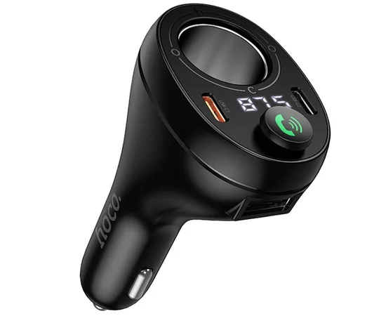 АЗУ FM модулятор Hoco E88 Star cigarette lighter 35W (2USB-C) Black