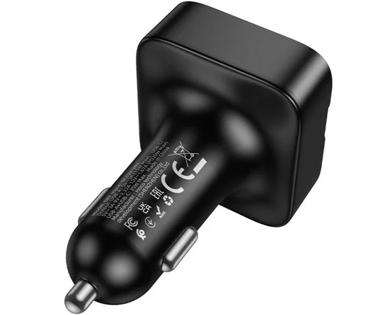 АЗУ FM модулятор Hoco E87 Delta 35W (1USB-A/1C) Black