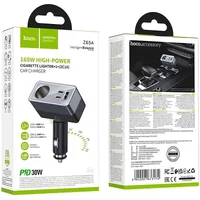 АЗУ Hoco Z65A Smart cigarette lighter PD45W (1USB-A/2C) Black