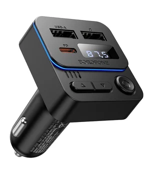 АЗУ FM модулятор Borofone BC60 Hero 35W (2USB-A/1C) Black