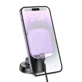 Автоутримувач із БЗУ Hoco HW18 Crystal (center console) Romantic purple