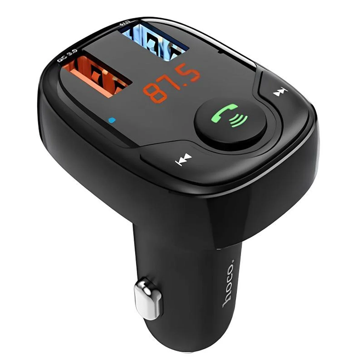 АЗУ FM модулятор Hoco DE35 Max 18W (2USB-A) Black