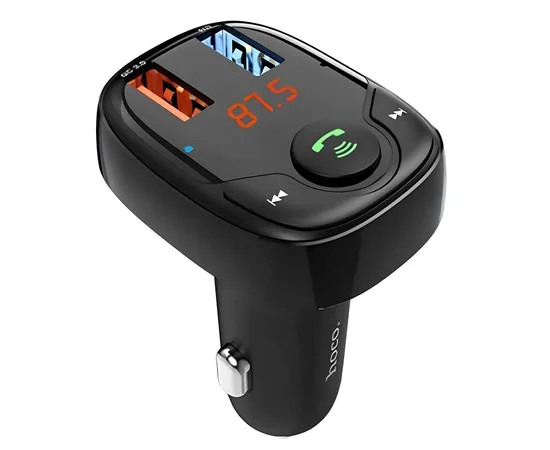 АЗУ FM модулятор Hoco DE35 Max 18W (2USB-A) Black