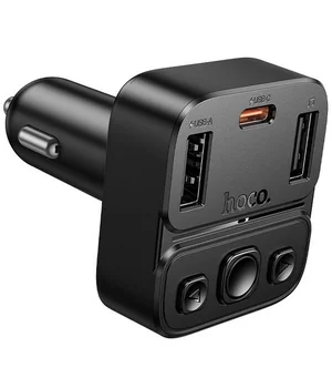 АЗУ FM модулятор Hoco E87 Delta 35W (1USB-A/1C) Black