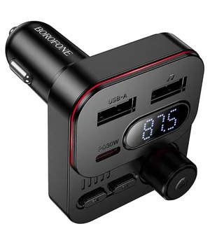 АЗУ FM модулятор Borofone BC61 Ocean 45W (1USB-A/1C) Black