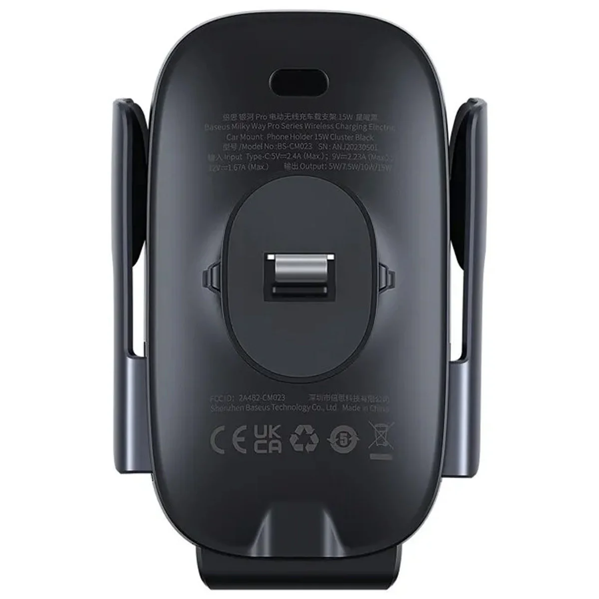 Автотримач із БЗУ Baseus Milky Way Pro Wireless Charging Electric Car Mount 15W (C40357000111-0) Cluster Black