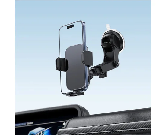 Автодержатель с БЗУ Acefast D53 with Electric Clamp for Dashboard Black