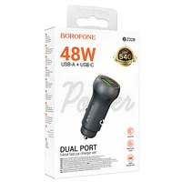 АЗУ Borofone BZ32B Fresh PD30W+QC3.0 total 48W (1USB-A/1C) Metal gray