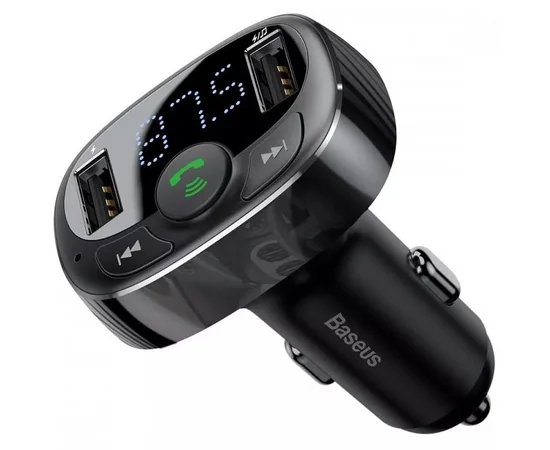 АЗУ FM модулятор Baseus S-09A 10W (2USB-A) (CCMT) Black