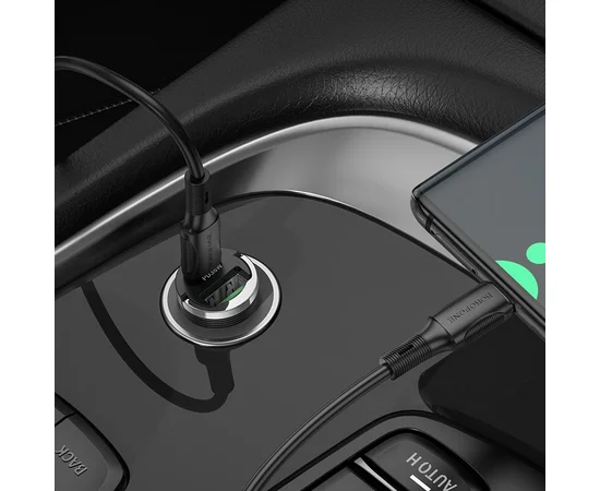 АЗУ Borofone BZ29A Talented PD36W+QC3.0 (1USB-A/1C) + кабель Type-C to Type-C Transparent purple