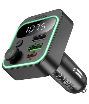 АЗУ FM модулятор Hoco E85 Tiger PD20W+QC3.0 Black