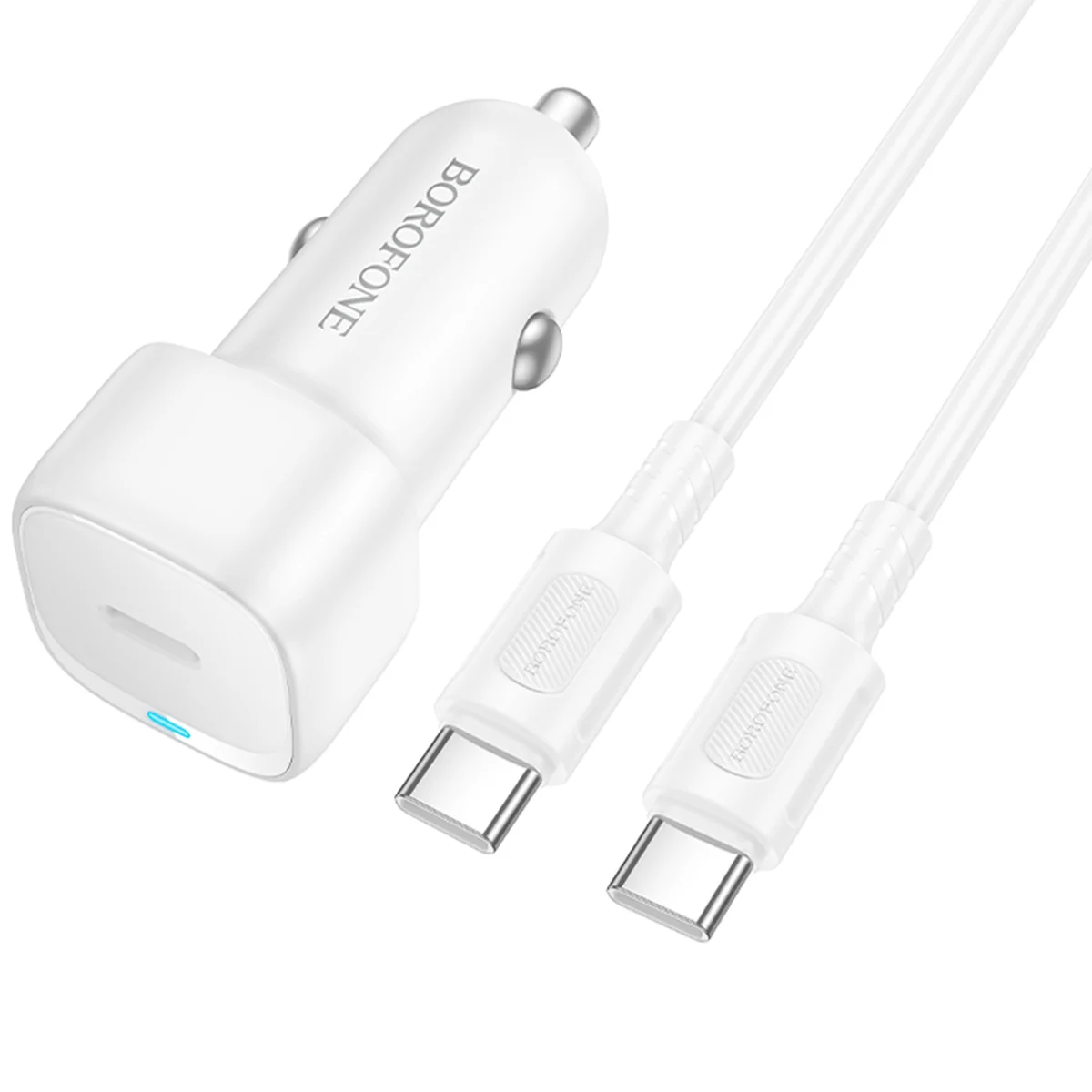 АЗУ Borofone BZ34A Cloud PD20W (1USB-C) + кабель Type-C to Type-C White