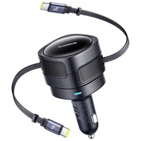 АЗУ Baseus Enjoyment Max PD60W with retractable cable (2USB-C) (C00035507121) Cosmic Black