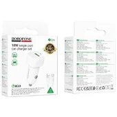 АЗУ Borofone BZ34 Cloud QC3.0 (1USB-A) + кабель USB to Type-C White