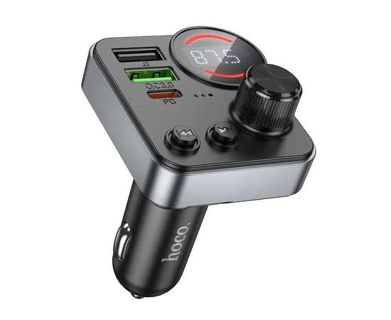 АЗУ FM модулятор Hoco E86 Alegria PD30W+QC3.0 48W (2USB-A/1C) Black