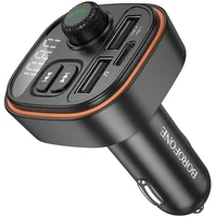 АЗУ FM модулятор Borofone BC59 Heroic (2USB-A/1C) Black