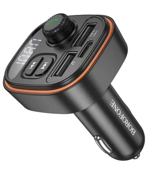 АЗУ FM модулятор Borofone BC59 Heroic (2USB-A/1C) Black