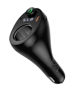 АЗУ FM модулятор Hoco E88 Star cigarette lighter 35W (2USB-C) Black