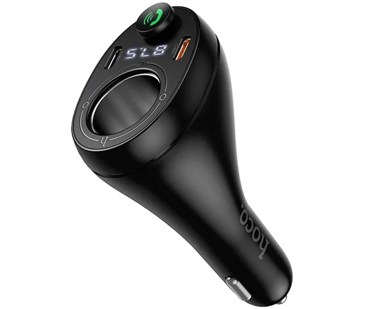 АЗУ FM модулятор Hoco E88 Star cigarette lighter 35W (2USB-C) Black