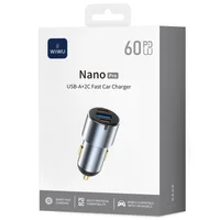 АЗУ WIWU CC032 Nano Pro PD60W+QC3.0 (1USB-A/2C) Gray