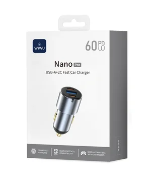 АЗУ WIWU CC032 Nano Pro PD60W+QC3.0 (1USB-A/2C) Gray