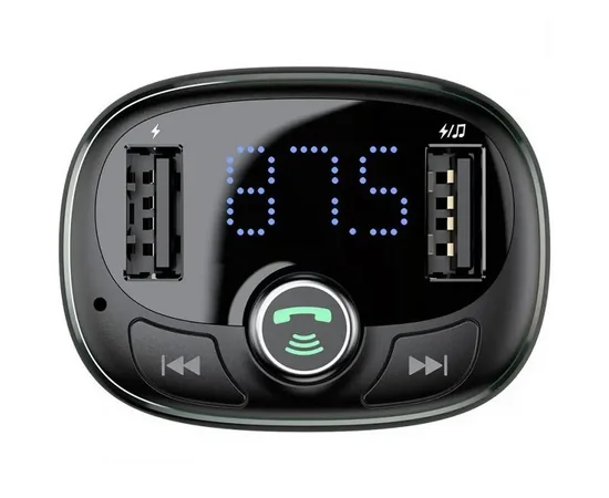 АЗУ FM модулятор Baseus S-09 Overseas Edition 3.4A (2USB-A) (CCMT000301) Black