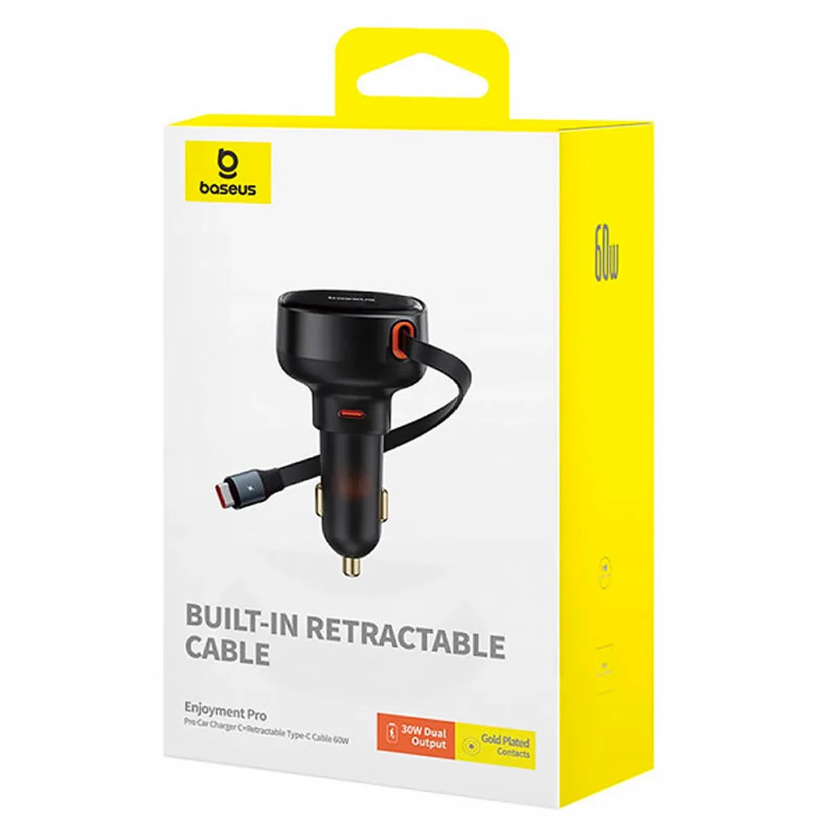 АЗУ Baseus Enjoyment Pro 60W (1USB-C) + выдвижной кабель Type-C (C00057802111-01) Cluster Black