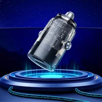 АЗУ Borofone BZ29B Outstanding PD36W (2USB-C) + кабель Type-C to Lightning Transparent black