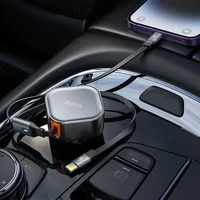 АЗУ Hoco NZ13 Clever PD30W + выдвижные кабеля Type-C and Lightning Black