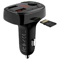 АЗУ FM модулятор Hoco DE35 Max 18W (2USB-A) Black