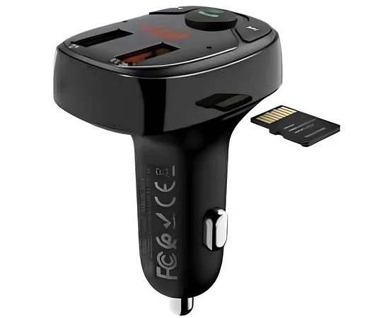 АЗУ FM модулятор Hoco DE35 Max 18W (2USB-A) Black