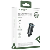 АЗУ Acefast B15 PD20W+QC3.0 total 65W (1USB-A/1C) Gray