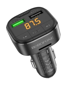 АЗУ FM модулятор Borofone BC43 Flash QC3.0 Black