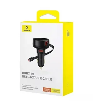 АЗУ Baseus Enjoyment Pro PD60W with retractable cables (1USB-A/1C/1L) (C00057802111) Cluster Black