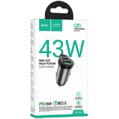 АЗУ Hoco NZ16A Rigorous 43W (1USB-A/1C) Metal grey