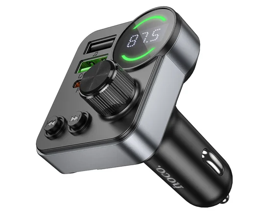 АЗУ FM модулятор Hoco E86 Alegria PD30W+QC3.0 48W (2USB-A/1C) Black