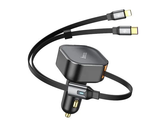 АЗУ Hoco NZ13 Clever PD30W + выдвижные кабеля Type-C and Lightning Black