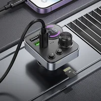 АЗУ FM модулятор Hoco E86 Alegria PD30W+QC3.0 48W (2USB-A/1C) Black