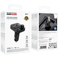 АЗУ FM модулятор Borofone BC61 Ocean 45W (1USB-A/1C) Black